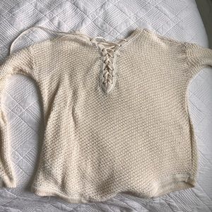 Lace front sweater